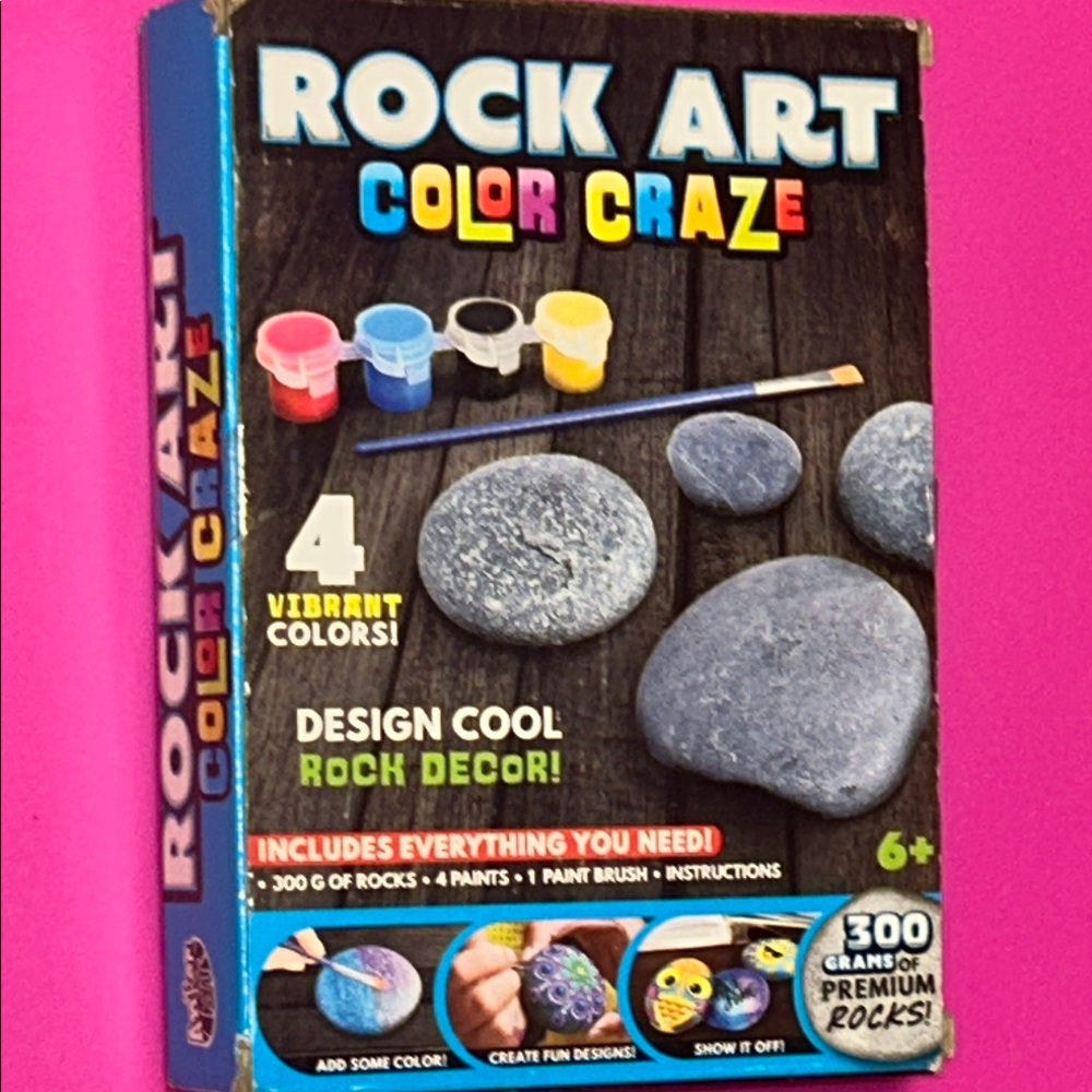 Rock Art Color Craze Kit |
Paint Color: (Vibrant Pink, Blue, Yellow and Black)